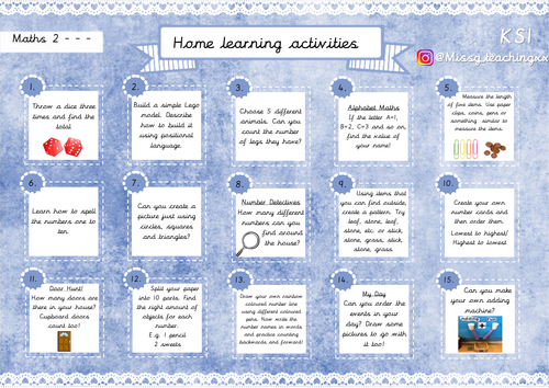 Home Learning Activities - Maths 2 | Teaching Resources