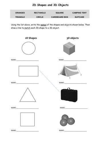 ks1-resource-matching-common-2d-shapes-to-3d-objects-worksheet
