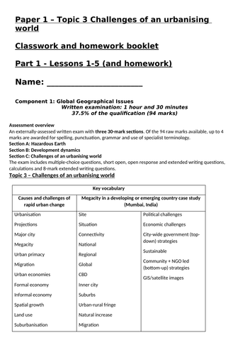 edexcel geography coursework examples