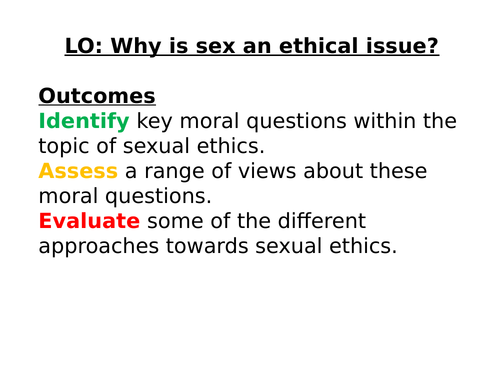 Sexual Ethics Workbook And Power Points Teaching Resources 9535