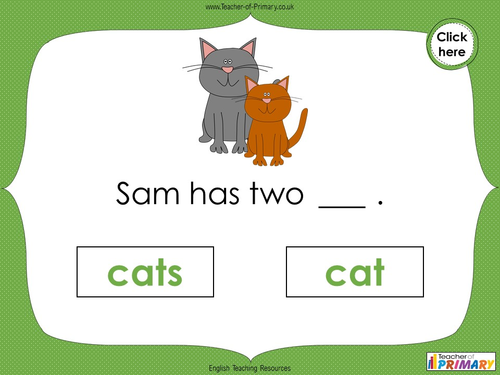 Singular Nouns to Plural Nouns - Year 1 | Teaching Resources