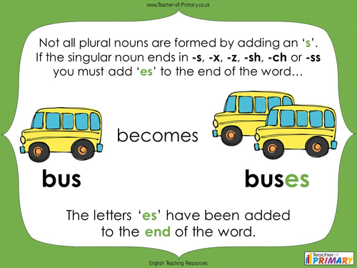 Singular Nouns to Plural Nouns - Year 1 | Teaching Resources