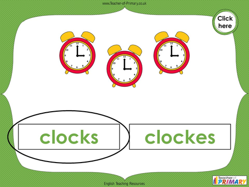 Singular Nouns to Plural Nouns - Year 1 | Teaching Resources