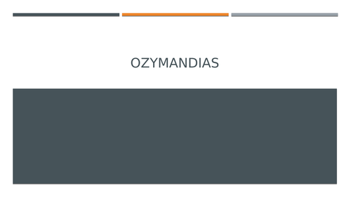 Poetry: Ozymandias