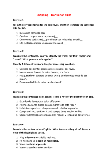 Vocabulary - describing clothes - Shopping, fashion and current trends in  Spanish - Eduqas - GCSE Spanish Revision - Eduqas (for exams until 2025) -  BBC Bitesize