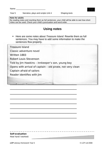 Year 5 English/Literacy Home Learning Pack (44 sheets) includes ...