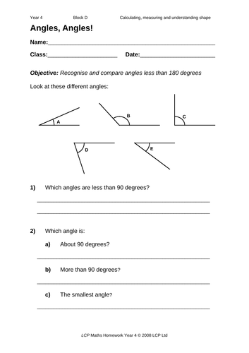 Year 4 Maths Home Learning Pack (40 sheets) including Parental Guidance ...