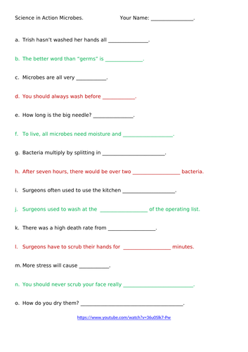 Science in Action Microbes Video Questions