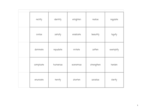 Suffixes Bingo | Teaching Resources