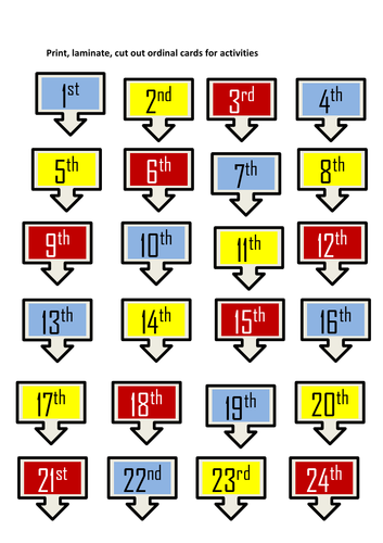 Ordinal Numbers Worksheets Activities Teaching Resources 3362