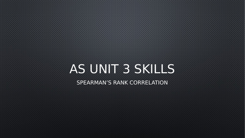 Spearman's Rank Correlation