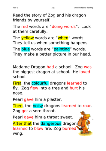zog year 1 eal storybook resources teaching resources