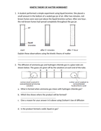 KINETIC THEORY OF MATTER WORKSHEET AND ANSWERS | Teaching Resources