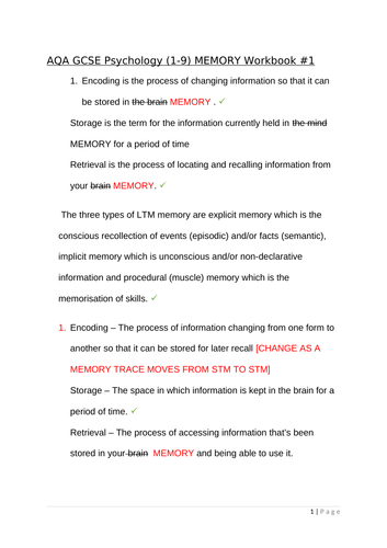 AQA GCSE Psychology COMPLETE paper 1 BUNDLE for REMOTE TEACHING ...