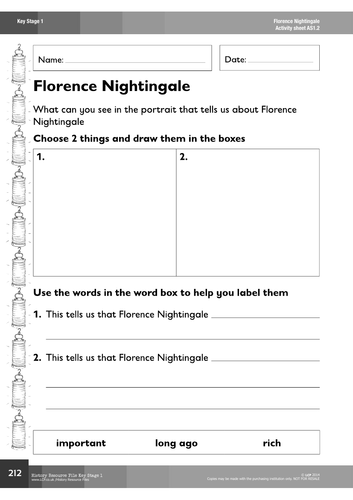 ks1 year 1 and 2 history florence and nightingale 2 worksheets teaching resources