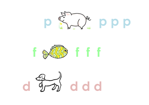 Phonics picture fun - p, f, d