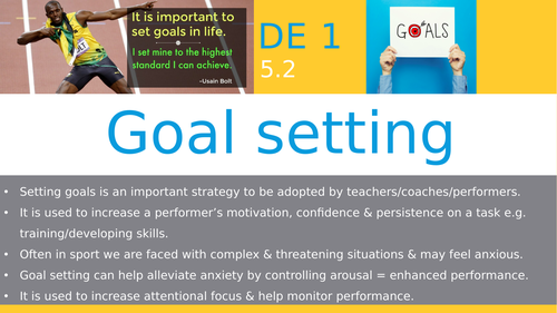 OCR A Level PE Year 1 Sport Psychology - Goal setting