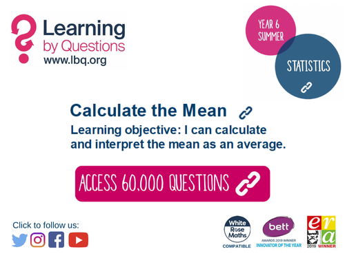 Year 6 Statistics: Calculate the Mean