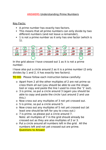 Understanding and Discovering Prime Numbers - Independent Learning ...
