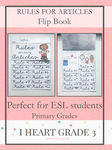 Rules For Articles Flip Book Teaching Resources