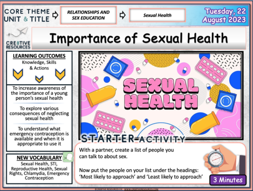 Sexual Health PSHE Teaching Resources