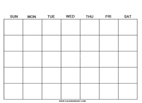 blank calendar fillable template teaching resources
