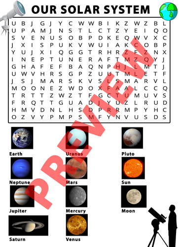 Our Solar System Word Search | Teaching Resources