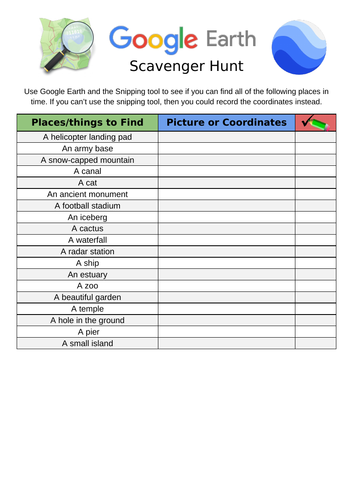 google-earth-scavenger-hunt-teaching-resources