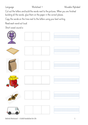 Movable Alphabet Worksheets a