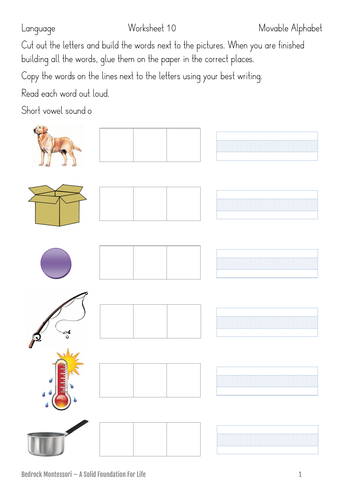 Movable Alphabet Worksheets o