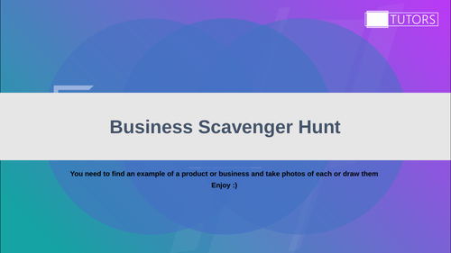 Business Scavenger Hunt for Home Learning