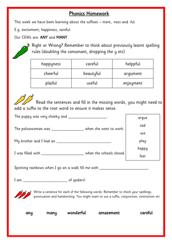 Year 2 Term 3A Spelling/ Phonics Homework