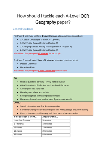 ocr a level geography coursework