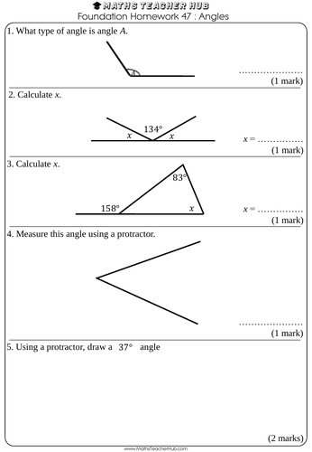 GCSE Foundation basic skills HOMEWORK 120 pages with answers (Home