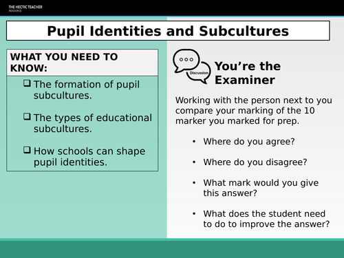 Updated Summer 2020 Aqa A Level Sociology Education Subcultures And Pupil Identities 6885