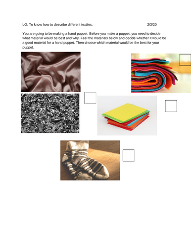 DT KS1 - Choosing and describing Materials | Teaching Resources