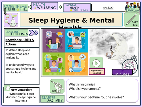 Sleep Hygiene + Mental Health | Teaching Resources
