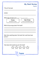 Book review template year 6 image