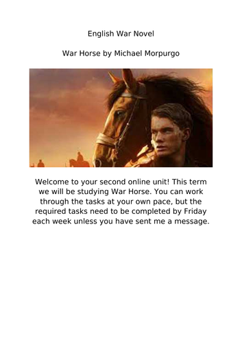 KS3 War Horse remote learning booklet | Teaching Resources