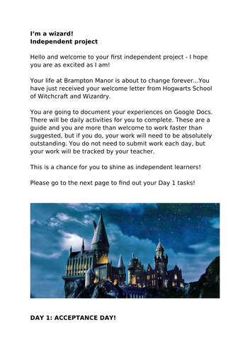 Harry Potter KS3 remote learning booklet | Teaching Resources