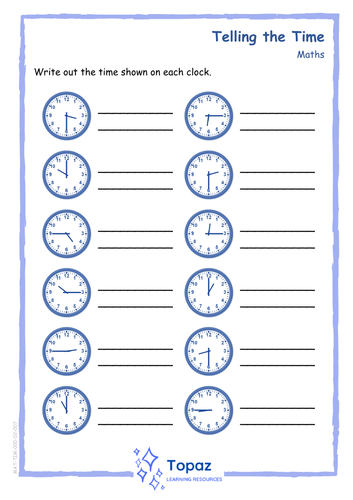 telling the time worksheets for ks1 ks2 teaching