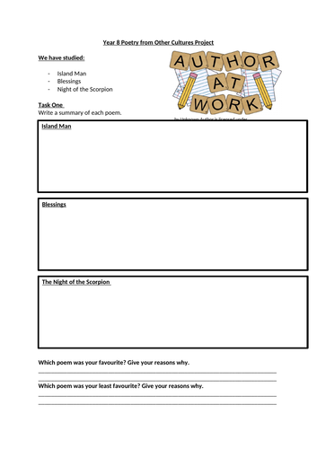 Year 8 Poetry Skills Booklet | Teaching Resources