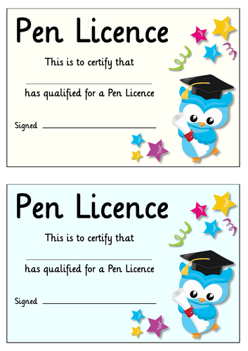 pen-licence-certificates-teaching-resources