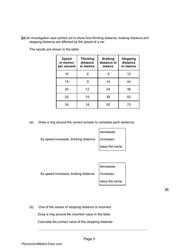 New 9 1 Aqa Gcse Physics P10 Forse And Motion Complete Revision 1081