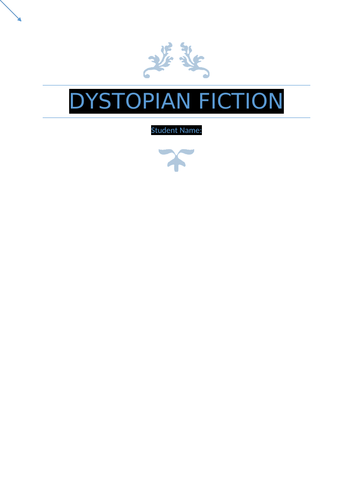 KS dystopian home learning work pack | Teaching Resources