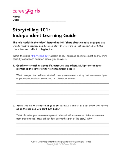 Storytelling 101: Video-Based Empowerment Lesson | Teaching Resources