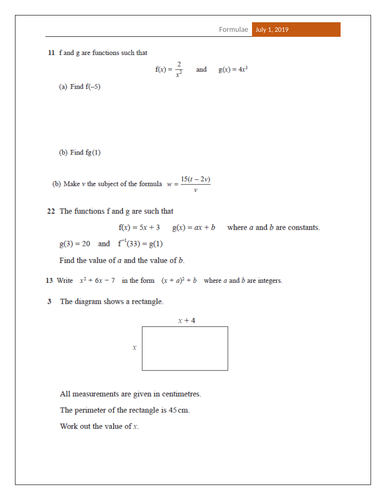 Maths Practise Questions for Edexcel GCSE Maths and notes. | Teaching ...