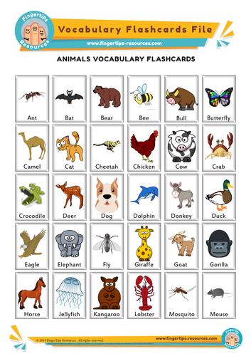 Animals Vocabulary Flashcards