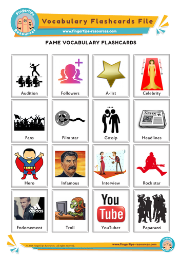 Fame Vocabulary Flashcards