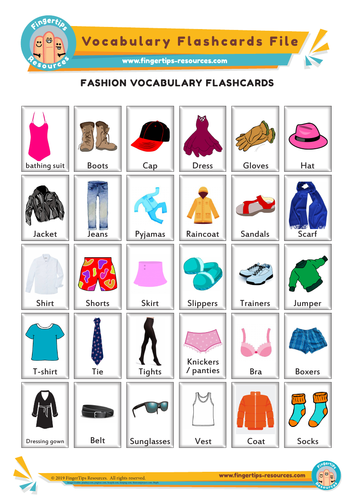 Fashion Vocabulary Flashcards